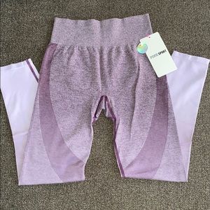 High waist full length seamless tight size M Lilac